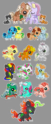 Size: 400x966 | Tagged: safe, artist:dizziness, derpibooru import, fizzy, oc, oc:fire storm, oc:neon princess, oc:ray of sunshine, oc:silvermoon, oc:skyblazer, alicorn, cat, earth pony, original species, pegasus, pony, unicorn, g1, 2011, alicorn oc, bow, chibi, colored muzzle, colored pinnae, cute, dizziness's chibi ponies, ear piercing, earring, earth pony oc, female, flying, gradient ears, gradient legs, gradient muzzle, gray background, head turn, heart, holding hooves, horn, jewelry, leonine tail, looking at you, lying down, male, mare, multicolored hair, not adoptables, oc name needed, oc x oc, outline, pegasus oc, piercing, rainbow hair, shipping, simple background, solo, sparkly mane, sparkly tail, spread wings, stallion, standing, straight, tail, tail bow, tiara, transparent background, unicorn oc, wings