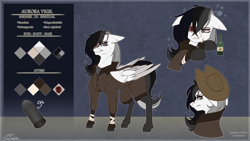 Size: 3288x1856 | Tagged: safe, artist:honeybbear, derpibooru import, oc, oc only, pegasus, pony, pegasus oc, reference sheet, solo