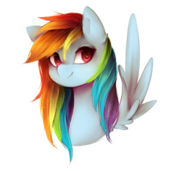 Size: 750x748 | Tagged: safe, derpibooru import, rainbow dash, pony, g4, bust, female, mare, simple background, solo, white background