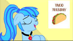 Size: 1290x718 | Tagged: safe, derpibooru import, sonata dusk, pony, ponified, species swap, taco tuesday