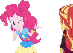 Size: 3476x2520 | Tagged: safe, derpibooru import, edit, edited screencap, editor:homersimpson1983, screencap, pinkie pie, sunset shimmer, human, equestria girls, g4, background removed, female, not a vector