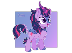 Size: 1514x1126 | Tagged: safe, artist:angellight-bases, artist:fourteennails, derpibooru import, twilight sparkle, kirin, g4, base used, cute, female, gradient background, kirin twilight, kirin-ified, mare, open mouth, open smile, out of frame, raised hoof, raised leg, simple background, smiling, solo, species swap, transparent background, twiabetes