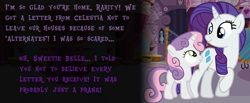 Size: 2610x1080 | Tagged: safe, artist:pteroducktyle, derpibooru import, rarity, sweetie belle, pony, g4, carousel boutique, cute, duo, duo female, female, filly, foal, mandela catalogue, mare, siblings, sisters