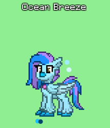 Size: 243x283 | Tagged: safe, artist:savygriffs, derpibooru import, oc, oc only, oc:ocean breeze, oc:ocean breeze (savygriffs), classical hippogriff, hippogriff, g4, female, green background, hippogriff oc, jewelry, necklace, pony town, reference sheet, simple background, solo
