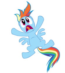 Size: 6436x7200 | Tagged: safe, artist:tardifice, derpibooru import, rainbow dash, pegasus, pony, g4, may the best pet win, absurd resolution, falling, female, mare, open mouth, screaming, simple background, solo, transparent background, vector