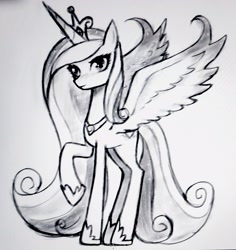 Size: 2650x2806 | Tagged: safe, artist:37240622, derpibooru import, princess cadance, alicorn, pony, female, mare, photo, sketch, solo