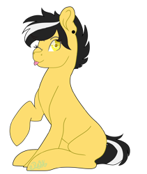 Size: 1600x1900 | Tagged: safe, artist:plixine, derpibooru import, oc, earth pony, pony, female, mare, one eye closed, simple background, solo, tongue, tongue out, transparent background, wink