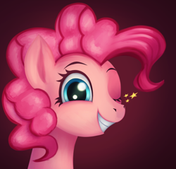 Size: 2000x1909 | Tagged: safe, artist:blankedsoul, derpibooru import, pinkie pie, earth pony, g4, bust, one eye closed, portrait, solo, wink
