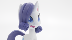 Size: 1920x1080 | Tagged: safe, derpibooru import, edit, edited screencap, screencap, rarity, pony, unicorn, g4, g4.5, my little pony: stop motion short, confused, cute, horn, solo