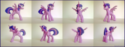 Size: 4126x1556 | Tagged: safe, artist:kaermter, derpibooru import, twilight sparkle, twilight sparkle (alicorn), alicorn, pony, g4, craft, female, mare, sculpture, solo, spread wings, traditional art, wings