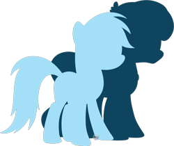 Size: 2704x2274 | Tagged: safe, artist:pure-blue-heart, derpibooru import, rainbow dash, oc, oc:heartfang, bat pony, g4, bat pony oc, female, silhouette, simple background, size comparison, transparent background, watermark