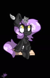 Size: 1080x1667 | Tagged: safe, artist:chochuki, derpibooru import, oc, oc only, cat, pegasus, pony, black background, chest fluff, ear fluff, ears, female, freckles, mare, simple background, solo