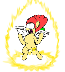 Size: 3023x3351 | Tagged: safe, artist:professorventurer, derpibooru import, oc, oc:power star, dragon ball, joke art, not canon to oc, ponified, rule 85, super mario 64, super saiyan