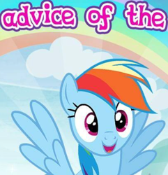 Size: 458x475 | Tagged: safe, derpibooru import, rainbow dash, pegasus, pony, cloud, cropped, gameloft, meme, open mouth, rainbow, smiling, solo, spread wings, text, wings, wow! glimmer