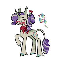 Size: 900x900 | Tagged: safe, artist:camo_ty, artist:camotty, derpibooru import, part of a set, rarity, pony, unicorn, g4, alternate accessories, alternate cutie mark, alternate design, alternate eye color, alternate hairstyle, alternate mane color, alternate tail color, alternate tailstyle, coat markings, colored hooves, colored horn, curly hair, curly mane, curly tail, dorsal stripe, dot eyes, eyelashes, facial markings, female, fetlock tuft, glasses, glasses chain, hair bun, horn, leonine tail, mare, multicolored mane, multicolored tail, neckerchief, no catchlights, pin, profile, purple mane, purple tail, raised hoof, raised leg, rarity's glasses, red eyes, redesign, ringlets, shiny hooves, simple background, smiling, solo, standing, star (coat marking), tail, tied mane, unicorn horn, white background, white coat
