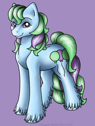 Size: 243x324 | Tagged: safe, artist:flyingpony, derpibooru import, oc, oc only, oc:buster (flyingpony), earth pony, pony, fanfic:worlds apart, lavender background, male, simple background, stallion, standing, unshorn fetlocks