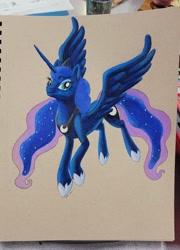 Size: 1816x2521 | Tagged: safe, derpibooru import, princess luna, alicorn, prismacolors, solo, traditional art