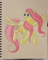 Size: 1816x2248 | Tagged: safe, derpibooru import, fluttershy, prismacolors, solo, traditional art