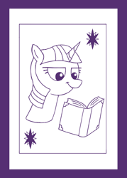 Size: 500x700 | Tagged: safe, artist:ponyhugger, derpibooru import, twilight sparkle, pony, unicorn, g4, book, female, horn, simple background, sketch, solo, twilight sparkle's cutie mark