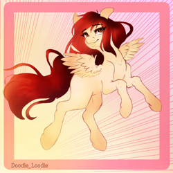 Size: 584x585 | Tagged: safe, artist:majesticwhalequeen, derpibooru import, oc, oc:doodle loodle, pegasus, pony, female, mare, solo