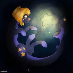 Size: 584x584 | Tagged: safe, artist:majesticwhalequeen, derpibooru import, oc, original species, shark, shark pony, solo, stars