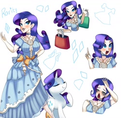 Size: 1798x1748 | Tagged: safe, artist:andromedasparkz, derpibooru import, rarity, human, pony, unicorn, g4, bag, choker, clothes, crying, dress, ear piercing, earring, evening gloves, eyeshadow, female, gloves, grin, handbag, high heels, horn, humanized, jewelry, lipstick, long gloves, makeup, mare, marshmelodrama, open mouth, piercing, rarity being rarity, running makeup, sad, shoes, simple background, smiling, solo, white background