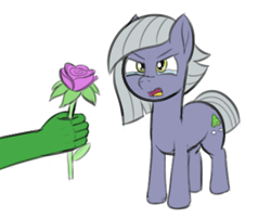 Size: 459x369 | Tagged: safe, artist:wapamario63, limestone pie, oc, oc:anon, pony, female, flower, hand, holding back tears, limetsun pie, mare, open mouth, simple background, sketch, white background