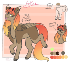 Size: 2000x1750 | Tagged: safe, artist:pixelberrry, artist:pixelberry, derpibooru import, oc, oc only, oc:alice, goat, pegasus, pony, female, glasses, goat pony, horns, mare, reference sheet, solo