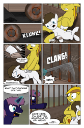 Size: 2024x3074 | Tagged: safe, artist:bruinsbrony216, derpibooru import, oc, oc only, earth pony, pegasus, pony, unicorn, comic:fallout equestria: grounded, fallout equestria, comic, crying, horn, tears of pain, vulgar