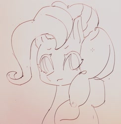 Size: 1818x1860 | Tagged: safe, artist:37240622, derpibooru import, pinkie pie, earth pony, pony, bust, doodle, photo, picture of a screen, portrait, sketch, solo