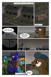 Size: 2024x3074 | Tagged: safe, artist:bruinsbrony216, derpibooru import, oc, oc only, earth pony, pegasus, pony, unicorn, comic:fallout equestria: grounded, fallout equestria, comic, horn