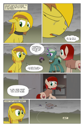 Size: 2024x3074 | Tagged: safe, artist:bruinsbrony216, derpibooru import, oc, oc only, oc:honeycomb, earth pony, pony, unicorn, comic:fallout equestria: grounded, fallout equestria, butt, comic, crying, female, flying, horn, male, mare, plot, slave collar, stallion, vulgar