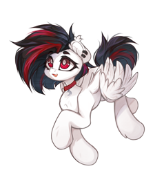 Size: 3906x4096 | Tagged: safe, artist:jfrxd, derpibooru import, oc, oc only, oc:jfrxd, pegasus, pony, choker, ear piercing, piercing, raised hoof, raised leg, simple background, solo, white background, wings