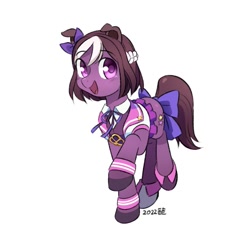 Size: 955x945 | Tagged: safe, artist:zzekzzek2, derpibooru import, earth pony, pony, anime, crossover, female, simple background, special week, uma musume pretty derby