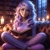 Size: 1024x1024 | Tagged: safe, ai content, derpibooru import, generator:bing image creator, generator:dall-e 3, machine learning generated, twilight sparkle, human, equestria girls, g4, book, candle, candlelight, glasses, humanized, library, night, prompter:yet-one-more-idiot, reading, spectacles