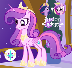 Size: 1280x1203 | Tagged: safe, artist:vi45, derpibooru import, princess cadance, twilight sparkle, twilight sparkle (alicorn), oc, alicorn, pony, adoptable, female, fusion:princess cadance, fusion:twilight sparkle, mare