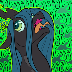 Size: 512x512 | Tagged: safe, artist:twoshoesmcgee, derpibooru import, queen chrysalis, changeling, changeling queen, g4, egg, female, majestic as fuck, silly, solo, sticker