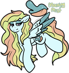 Size: 1648x1738 | Tagged: safe, artist:sexygoatgod, derpibooru import, oc, oc only, oc:morning mist, pegasus, pony, adoptable, female, parent:fleur-de-lis, parent:vapor trail, parents:fleurtrail, simple background, solo, transparent background