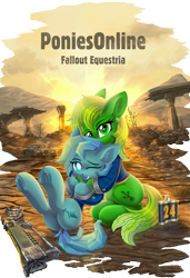 Size: 3429x5000 | Tagged: safe, artist:atlas-66, derpibooru import, oc, oc only, earth pony, pony, fallout equestria, duo, earth pony oc