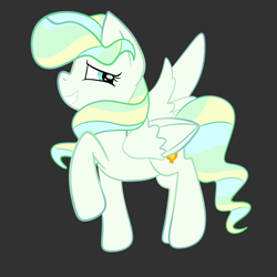 Size: 3150x3150 | Tagged: safe, artist:papersquid26, derpibooru import, vapor trail, pegasus, pony, g4, dark background, female, mare, nervous, nervous smile, raised hoof, raised leg, simple background, smiling, solo, wings