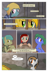 Size: 2024x3074 | Tagged: safe, artist:bruinsbrony216, derpibooru import, oc, oc only, oc:honeycomb, earth pony, pony, zebra, comic:fallout equestria: grounded, fallout equestria, comic