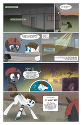 Size: 2024x3074 | Tagged: safe, artist:bruinsbrony216, derpibooru import, oc, oc only, oc:iron sights, oc:patchwork, pegasus, pony, unicorn, comic:fallout equestria: grounded, fallout equestria, comic, crying, horn