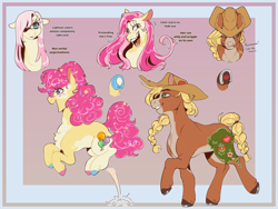 Size: 2799x2100 | Tagged: safe, artist:marzi-panic, derpibooru import, applejack, pinkie pie, earth pony, pony, g4, alternate design, alternate universe, creepy, creepy smile, duo, duo female, ears, female, floppy ears, high res, hoof shoes, hooves, implied apple bloom, mare, multicolored hooves, not li'l cheese, open mouth, open smile, pale belly, passepartout, pinkamena diane pie, pronking, smiling, straw in mouth, underhoof
