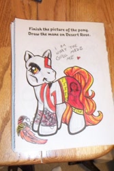 Size: 403x604 | Tagged: safe, artist:randomproxy, derpibooru import, earth pony, pony, g3, coloring book corruptions, god of war, kratos, ponified, solo, species swap, traditional art