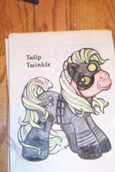 Size: 403x604 | Tagged: safe, artist:randomproxy, derpibooru import, earth pony, pony, g3, coloring book corruptions, ponified, sam fisher, solo, species swap, splinter cell, traditional art, tulip twinkle