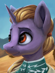 Size: 3716x4967 | Tagged: safe, artist:ryanmandraws, derpibooru import, oc, oc only, oc:evening star, pony, unicorn, equestria at war mod, bust, hairband, horn, portrait, solo