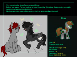 Size: 918x680 | Tagged: safe, artist:pain-jam-cookie, derpibooru import, oc, oc only, pegasus, pony, unicorn, fallout equestria, game: fallout equestria: remains, duo, horn, pegasus oc, unicorn oc