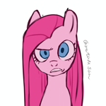 Size: 4096x4096 | Tagged: safe, artist:metaruscarlet, derpibooru import, pinkie pie, earth pony, pony, looking at you, pinkamena diane pie, simple background, solo, white background