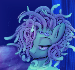 Size: 711x665 | Tagged: safe, artist:gorebox, derpibooru import, oc, pony, sea pony, barnacles, glowing, sea anemone, underwater, unnamed oc, water