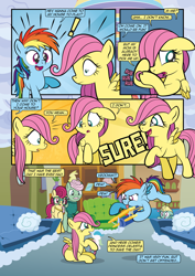 Size: 1920x2715 | Tagged: safe, artist:alexdti, derpibooru import, fluttershy, gentle breeze, posey shy, rainbow dash, zephyr breeze, pegasus, pony, comic:how we met, comic, dialogue, female, filly, filly fluttershy, filly rainbow dash, foal, heart, younger